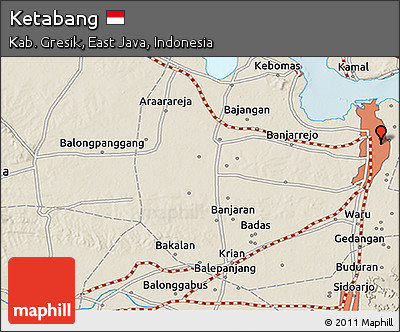 Shaded Relief 3D Map of Ketabang
