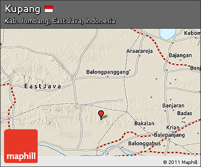 Shaded Relief 3D Map of Kupang