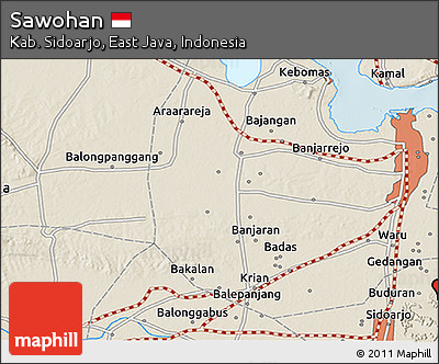 Shaded Relief 3D Map of Sawohan