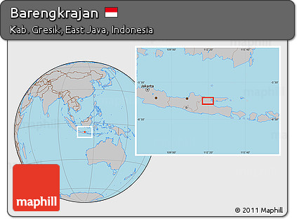 Gray Location Map of Barengkrajan