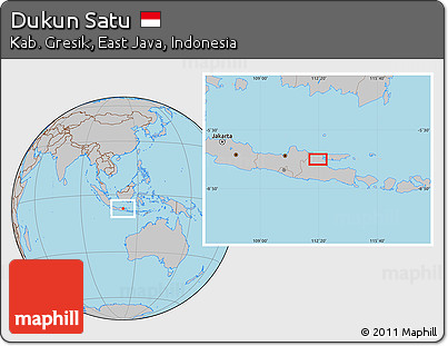 Gray Location Map of Dukun Satu