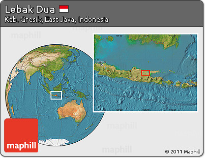 Satellite Location Map of Lebak Dua