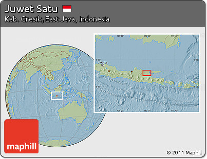 Savanna Style Location Map of Juwet Satu, hill shading
