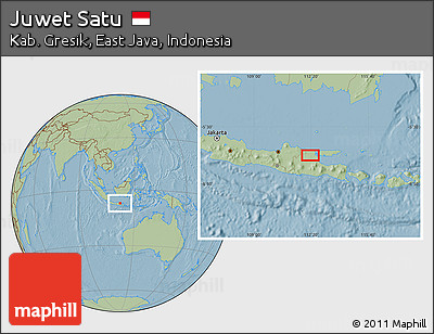Savanna Style Location Map of Juwet Satu, hill shading