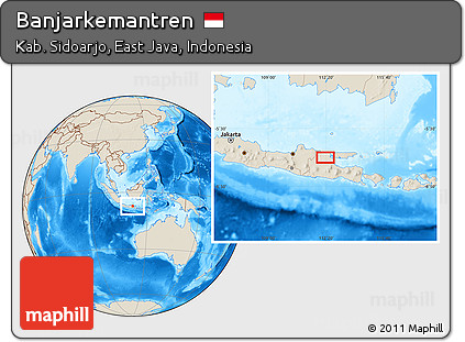 Shaded Relief Location Map of Banjarkemantren
