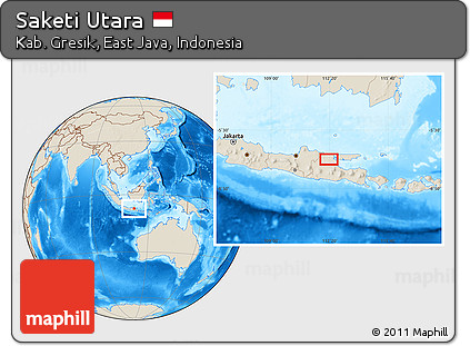 Shaded Relief Location Map of Saketi Utara