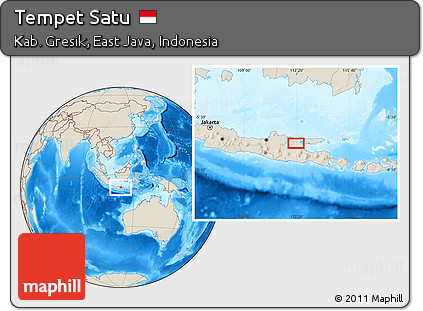 Shaded Relief Location Map of Tempet Satu