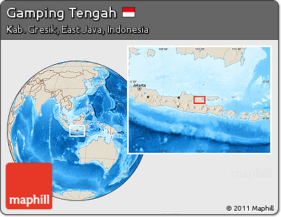 Shaded Relief Location Map of Gamping Tengah