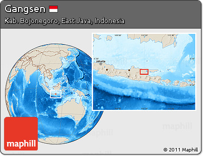 Shaded Relief Location Map of Gangsen