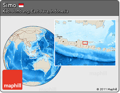 Shaded Relief Location Map of Simo