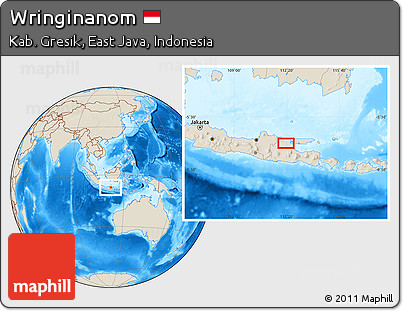 Shaded Relief Location Map of Wringinanom