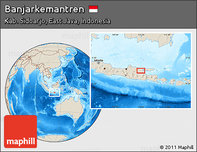 Shaded Relief Location Map of Banjarkemantren