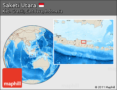 Shaded Relief Location Map of Saketi Utara