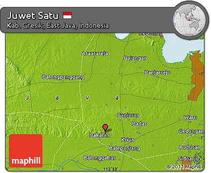 Physical Map of Juwet Satu