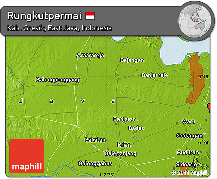 Physical Map of Rungkutpermai