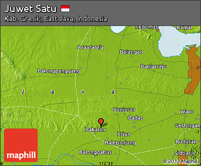 Physical Map of Juwet Satu