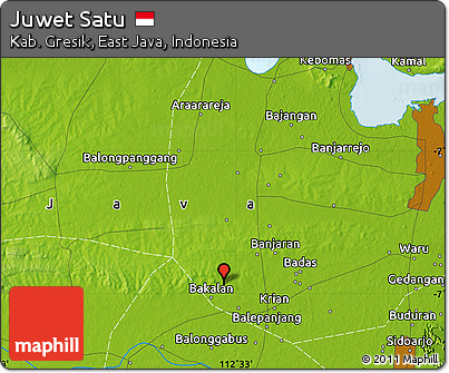 Physical Map of Juwet Satu