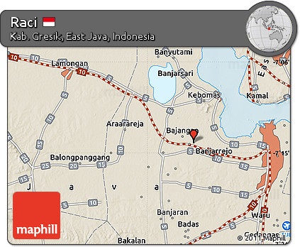 Shaded Relief Map of Raci