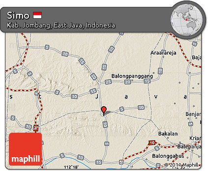 Shaded Relief Map of Simo
