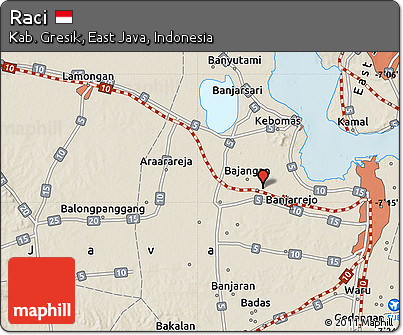 Shaded Relief Map of Raci