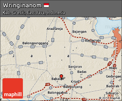 Shaded Relief Map of Wringinanom
