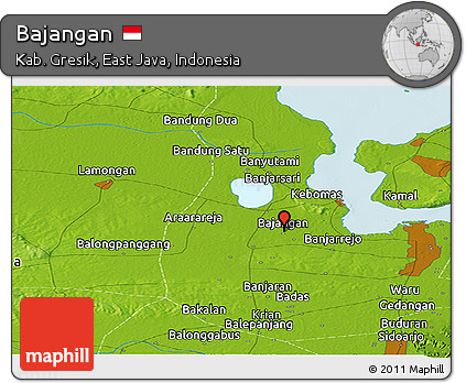 Physical Panoramic Map of Bajangan