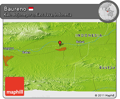 Physical Panoramic Map of Baureno
