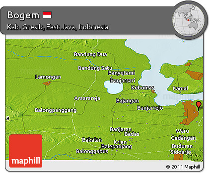 Physical Panoramic Map of Bogem