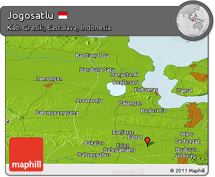 Physical Panoramic Map of Jogosatlu