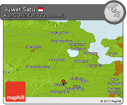 Physical Panoramic Map of Juwet Satu