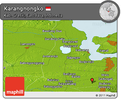 Physical Panoramic Map of Karangnongko