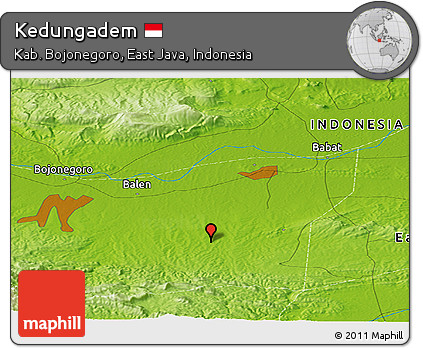 Physical Panoramic Map of Kedungadem