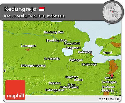 Physical Panoramic Map of Kedungrejo