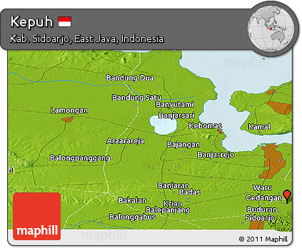 Physical Panoramic Map of Kepuh