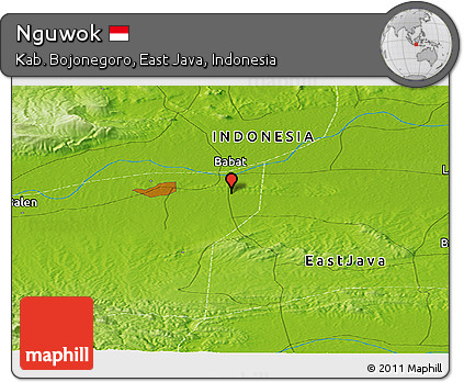 Physical Panoramic Map of Nguwok