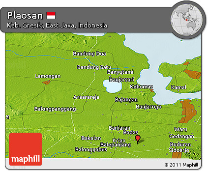 Physical Panoramic Map of Plaosan