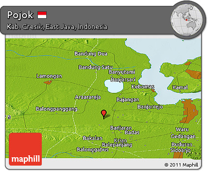 Physical Panoramic Map of Pojok