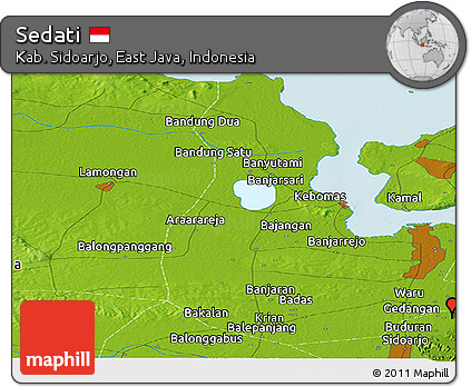 Physical Panoramic Map of Sedati