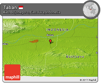 Physical Panoramic Map of Taban