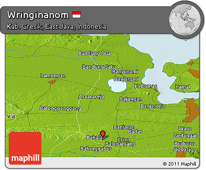 Physical Panoramic Map of Wringinanom
