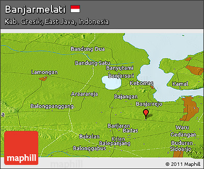 Physical Panoramic Map of Banjarmelati