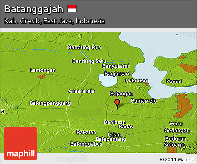Physical Panoramic Map of Batanggajah