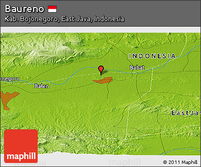Physical Panoramic Map of Baureno