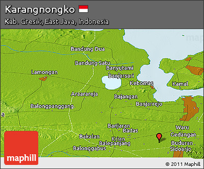 Physical Panoramic Map of Karangnongko