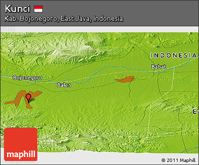 Physical Panoramic Map of Kunci