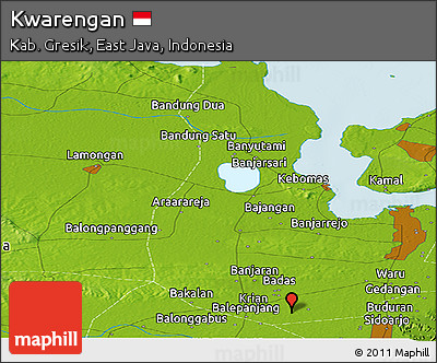Physical Panoramic Map of Kwarengan