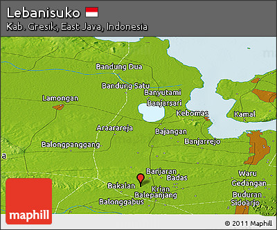 Physical Panoramic Map of Lebanisuko