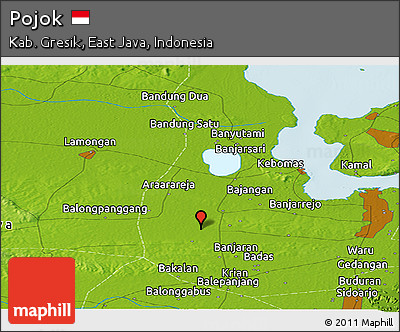 Physical Panoramic Map of Pojok