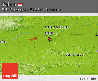 Physical Panoramic Map of Taban