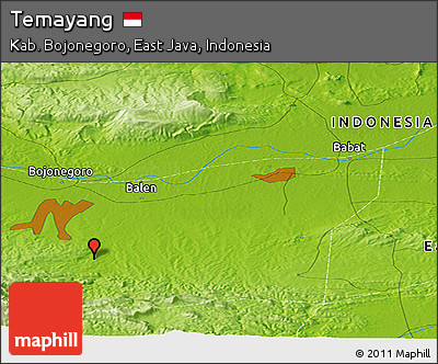 Physical Panoramic Map of Temayang